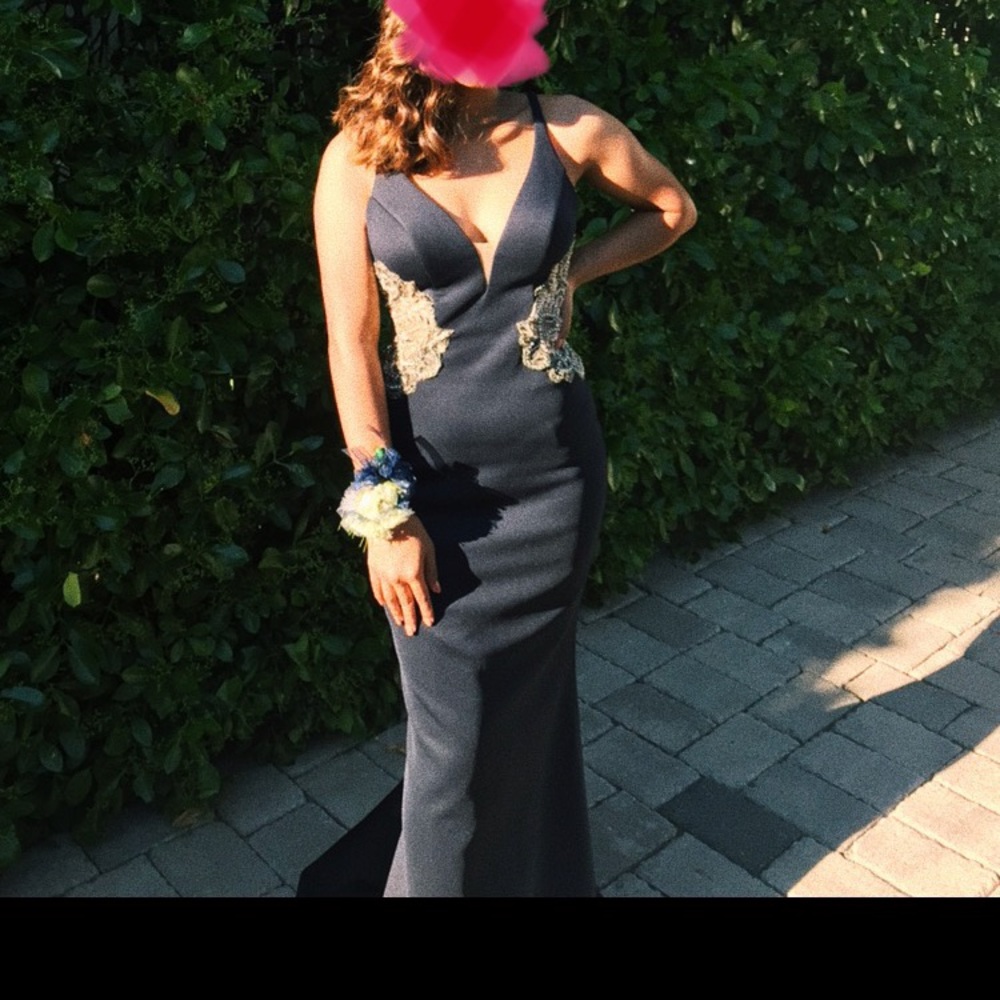 Gorgeous Faviana Navy Blue Prom Dress. Hugs your curves perfectly